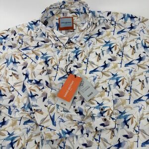 Dario Beltran Men 2XL Regular Fit Cotton Abstract Bird Print Shirt Made in Spain